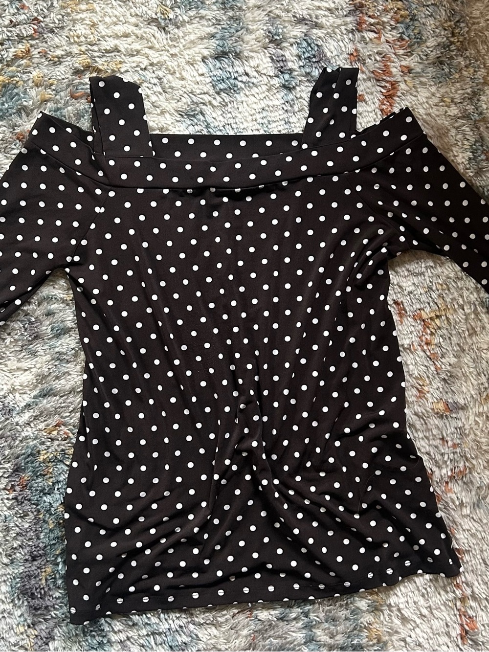 Brown Polka Dot Off-Shoulder Top